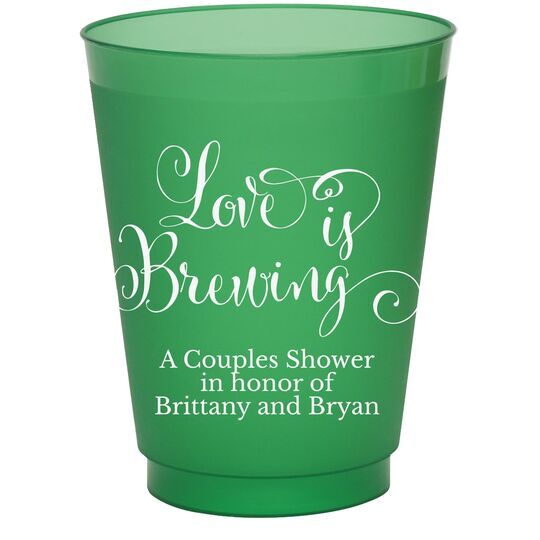 Love is Brewing Colored Shatterproof Cups